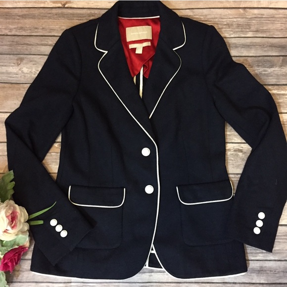 Banana Republic Jackets & Blazers - Banana Republic Navy Wool Career Nautical Blazer